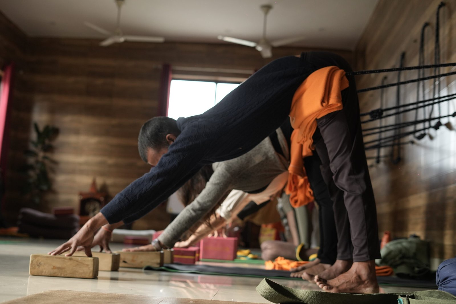 man doing yoga x pose
